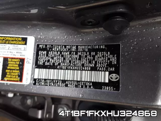 4T1BF1FKXHU324868 фото 2