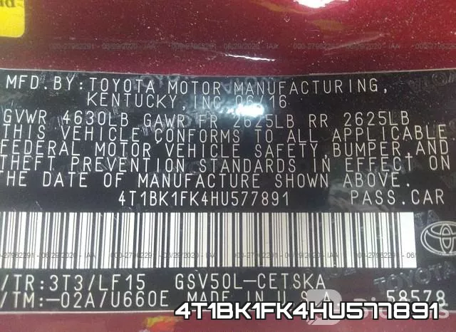4T1BK1FK4HU577891 фото 10