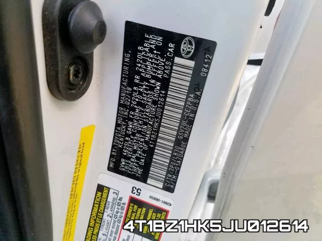 4T1BZ1HK5JU012614 фото 2