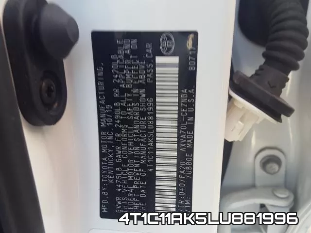 4T1C11AK5LU881996 фото 2