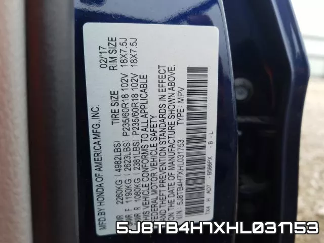 5J8TB4H7XHL031753 фото 2