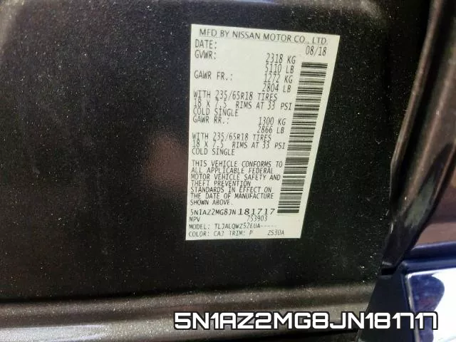 5N1AZ2MG8JN181717 фото 2