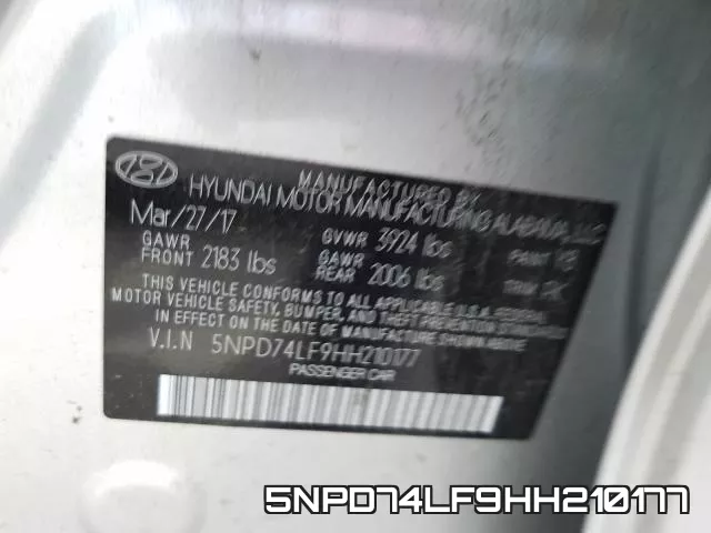 5NPD74LF9HH210177 фото 2