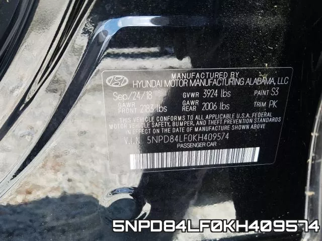 5NPD84LF0KH409574 фото 2