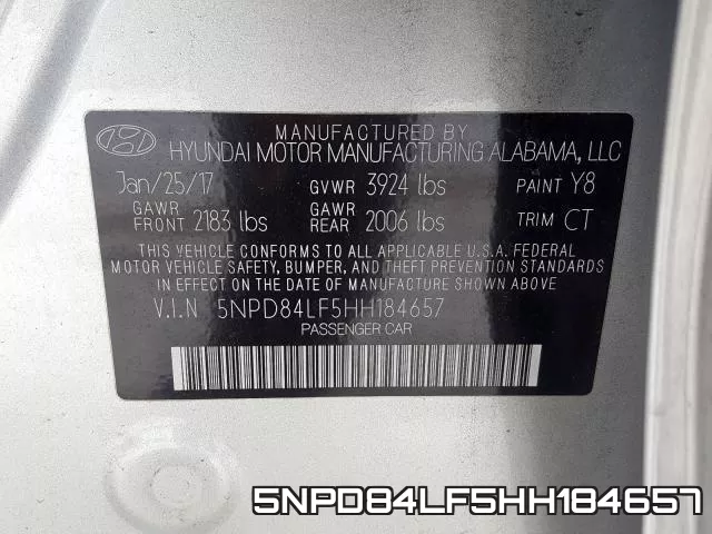5NPD84LF5HH184657 фото 2