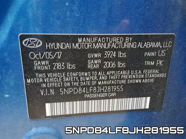 5NPD84LF8JH281955 фото 2