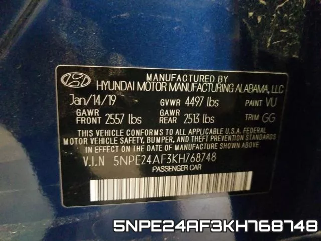 5NPE24AF3KH768748 фото 2