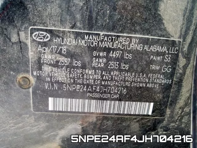 5NPE24AF4JH704216 фото 2