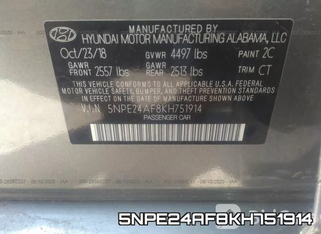 5NPE24AF8KH751914 фото 10