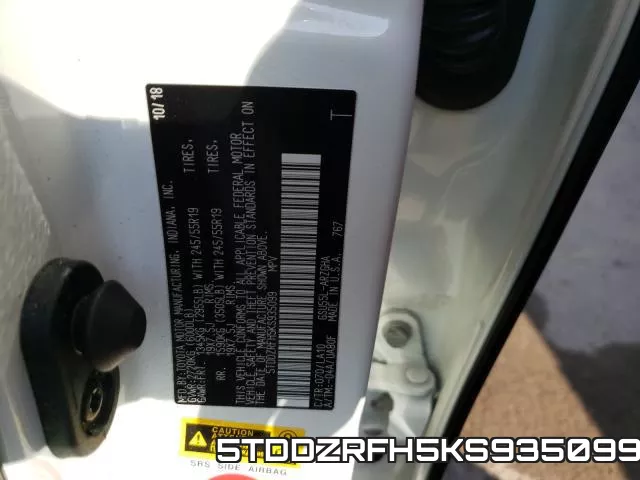 5TDDZRFH5KS935099 фото 2