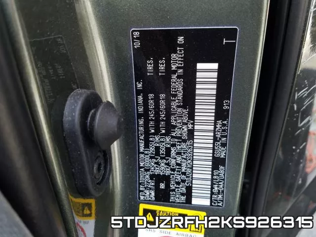 5TDJZRFH2KS926315 фото 2