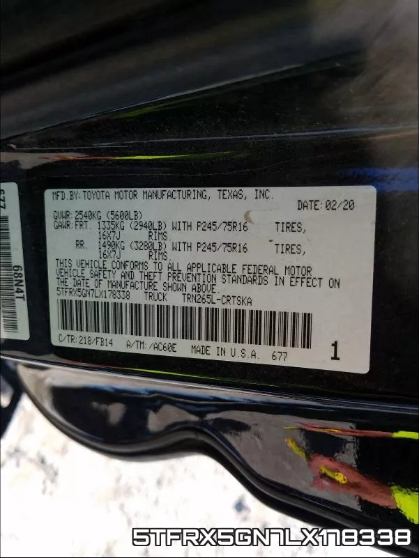 5TFRX5GN7LX178338 фото 2