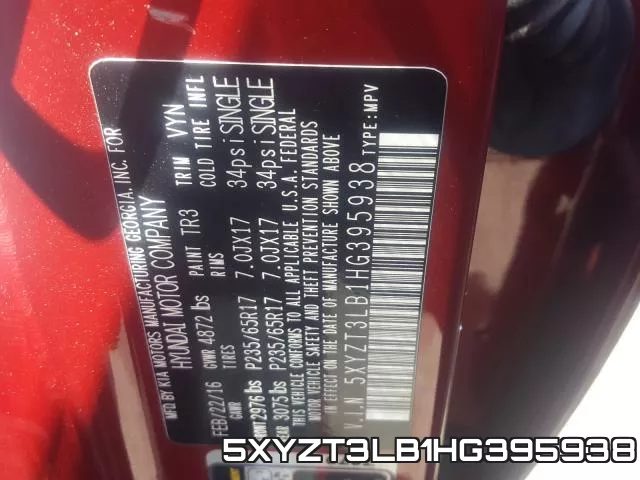 5XYZT3LB1HG395938 фото 2