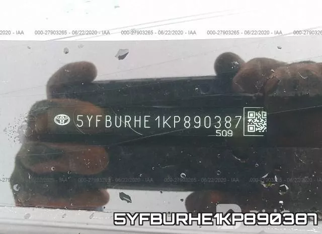 5YFBURHE1KP890387 фото 10