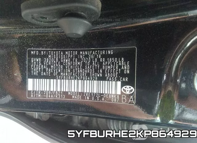 5YFBURHE2KP864929 фото 10