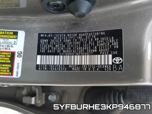5YFBURHE3KP946877 фото 2