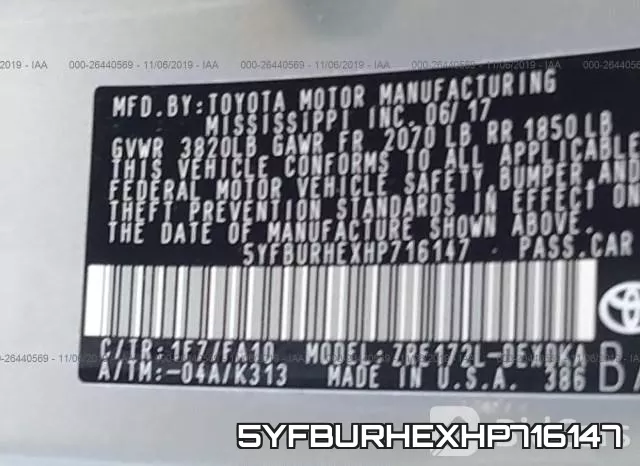 5YFBURHEXHP716147 фото 10