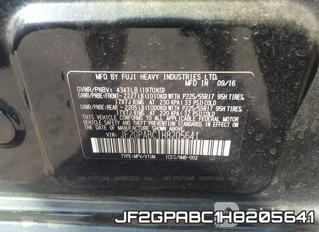 JF2GPABC1H8205641 фото 10