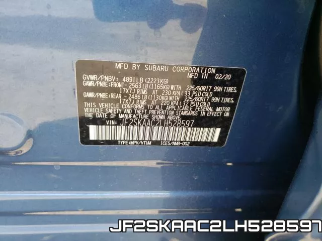 JF2SKAAC2LH528597 фото 2