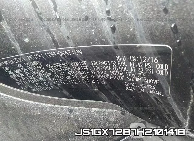 JS1GX72B7H2101418 фото 2