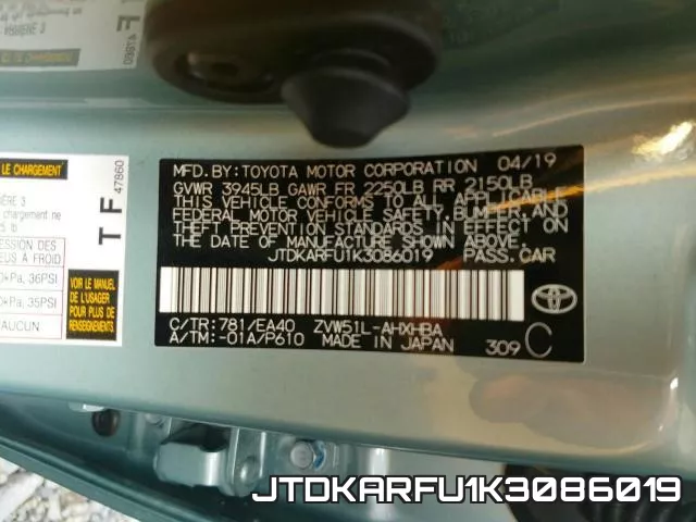 JTDKARFU1K3086019 фото 2