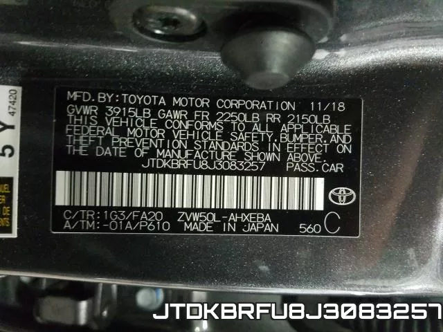 JTDKBRFU8J3083257 фото 2