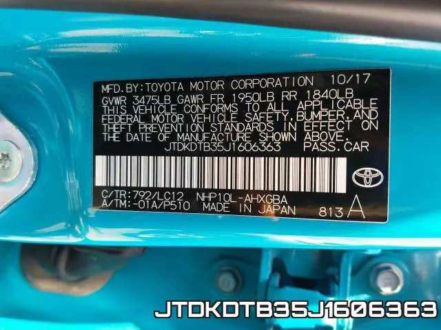 JTDKDTB35J1606363 фото 2