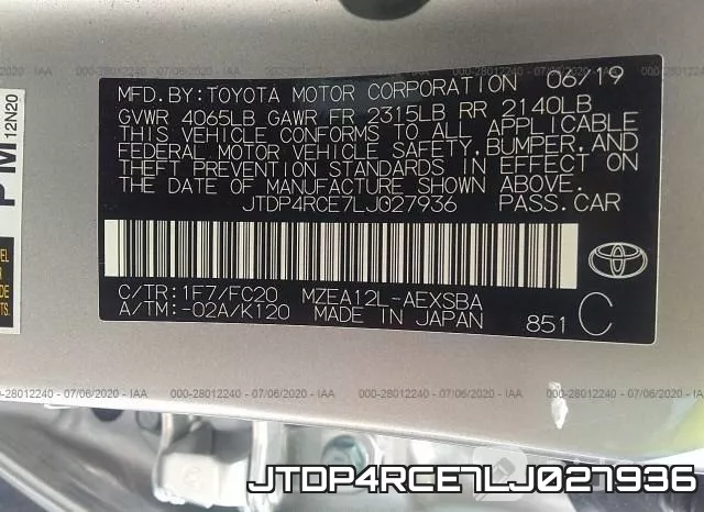 JTDP4RCE7LJ027936 фото 10