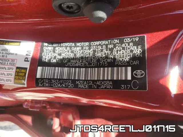 JTDS4RCE7LJ011715 фото 2