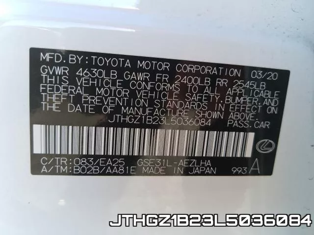 JTHGZ1B23L5036084 фото 2