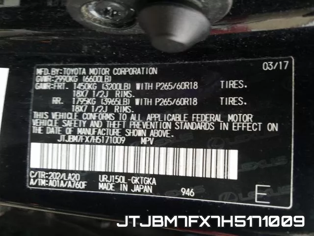 JTJBM7FX7H5171009 фото 2