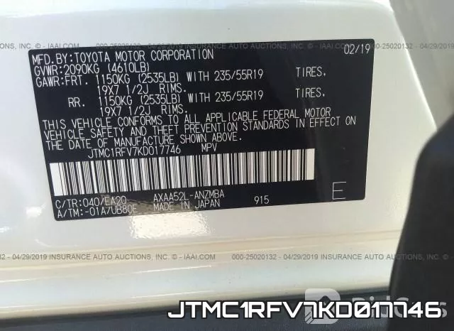 JTMC1RFV7KD017746 фото 10