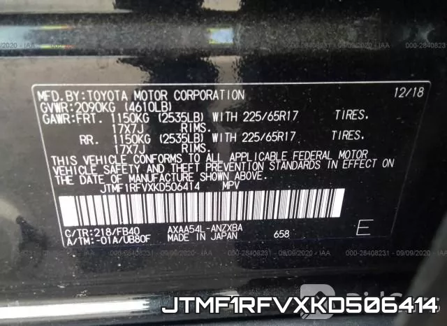 JTMF1RFVXKD506414 фото 10