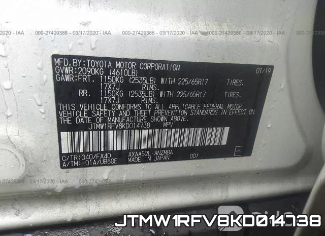 JTMW1RFV8KD014738 фото 10