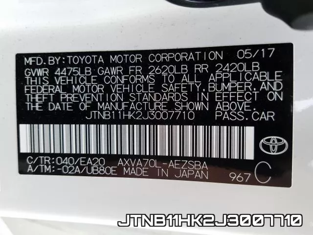 JTNB11HK2J3007710 фото 2