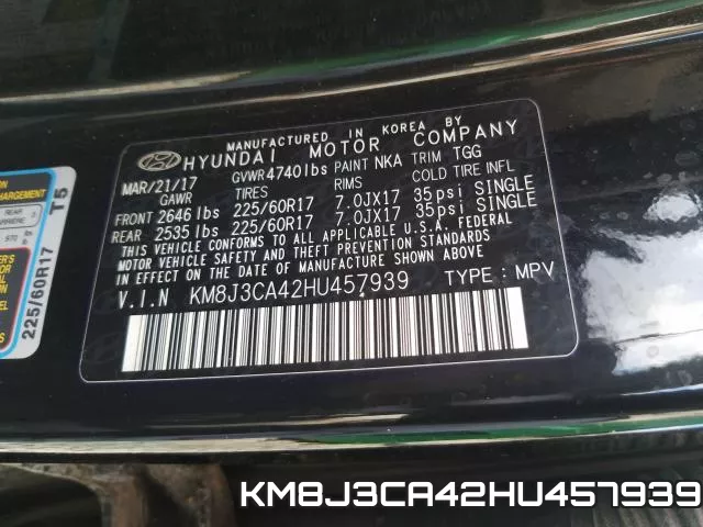 KM8J3CA42HU457939 фото 2