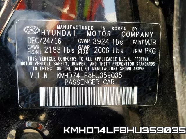 KMHD74LF8HU359035 фото 2