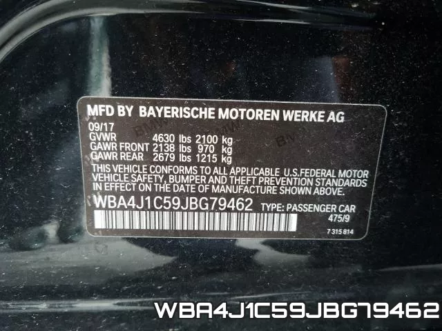 WBA4J1C59JBG79462 фото 2