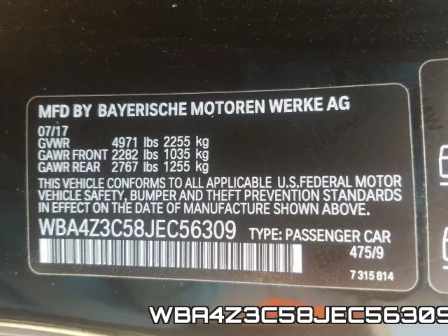 WBA4Z3C58JEC56309 фото 2