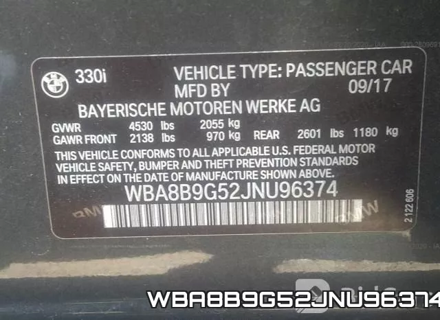 WBA8B9G52JNU96374 фото 10