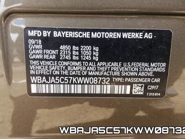 WBAJA5C57KWW08732 фото 2