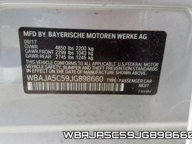 WBAJA5C59JG898660 фото 2