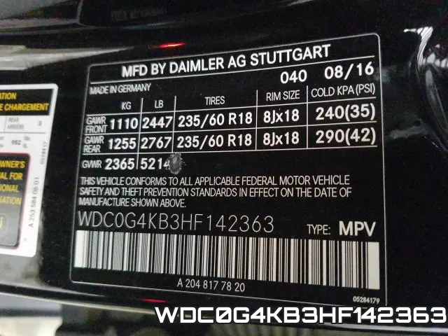 WDC0G4KB3HF142363 фото 2