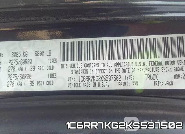 1C6RR7KG2KS537502 фото 10