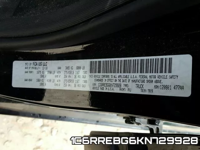 1C6RREBG6KN729928 фото 2