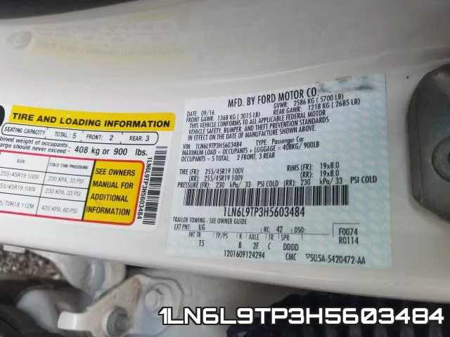 1LN6L9TP3H5603484 фото 2