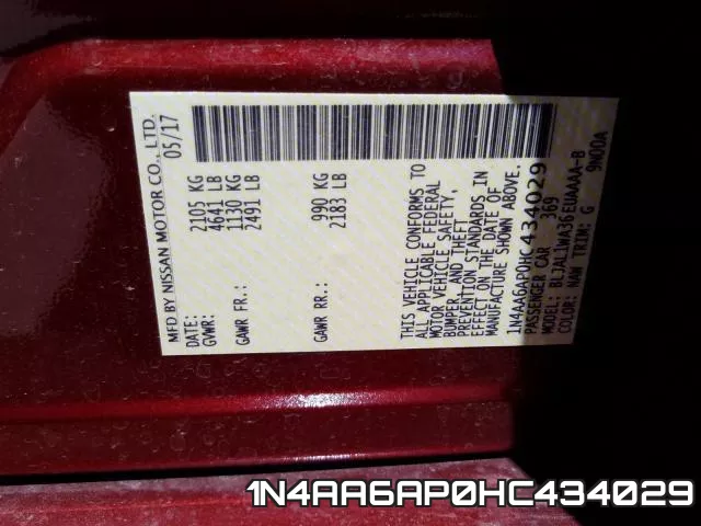 1N4AA6AP0HC434029 фото 2