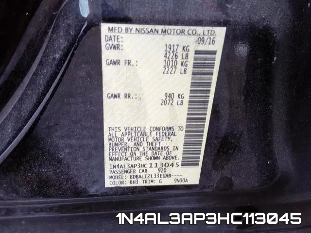 1N4AL3AP3HC113045 фото 2