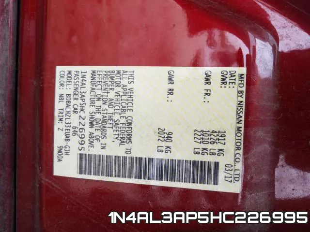 1N4AL3AP5HC226995 фото 2