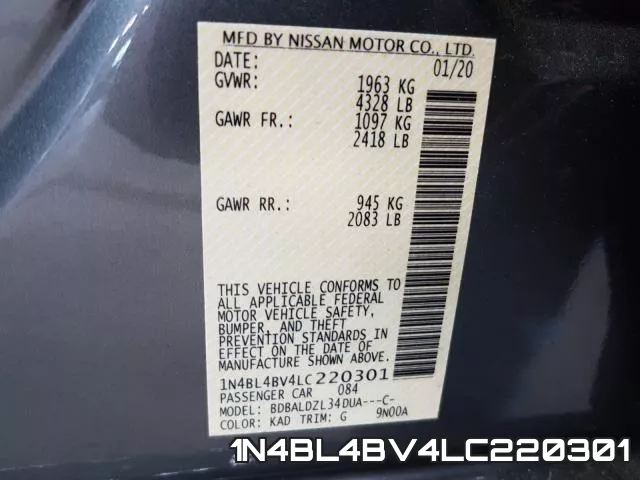 1N4BL4BV4LC220301 фото 2